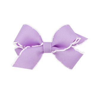Mini Grosgrain Moonstitch Hair Bow on Clippie - 6 Colors, Wee Ones, Alligator Clip, Alligator Clip Hair Bow, Clippie, Clippie Hair Bow, CM22, Hair Bow, Hair Bow on Clippie, Hair Bows, Mini Gr