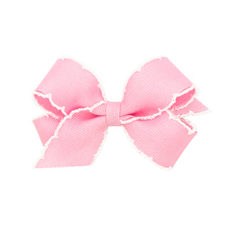 Mini Grosgrain Moonstitch Hair Bow on Clippie - 6 Colors, Wee Ones, Alligator Clip, Alligator Clip Hair Bow, Clippie, Clippie Hair Bow, CM22, Hair Bow, Hair Bow on Clippie, Hair Bows, Mini Gr