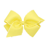King Solid Grosgrain Moonstich Hair Bow on Clippie - 6 Colors, Wee Ones, Alligator Clip, Alligator Clip Hair Bow, cf-size-aqua, cf-size-lemon, cf-type-hair-bow, cf-vendor-wee-ones, Clippie, C