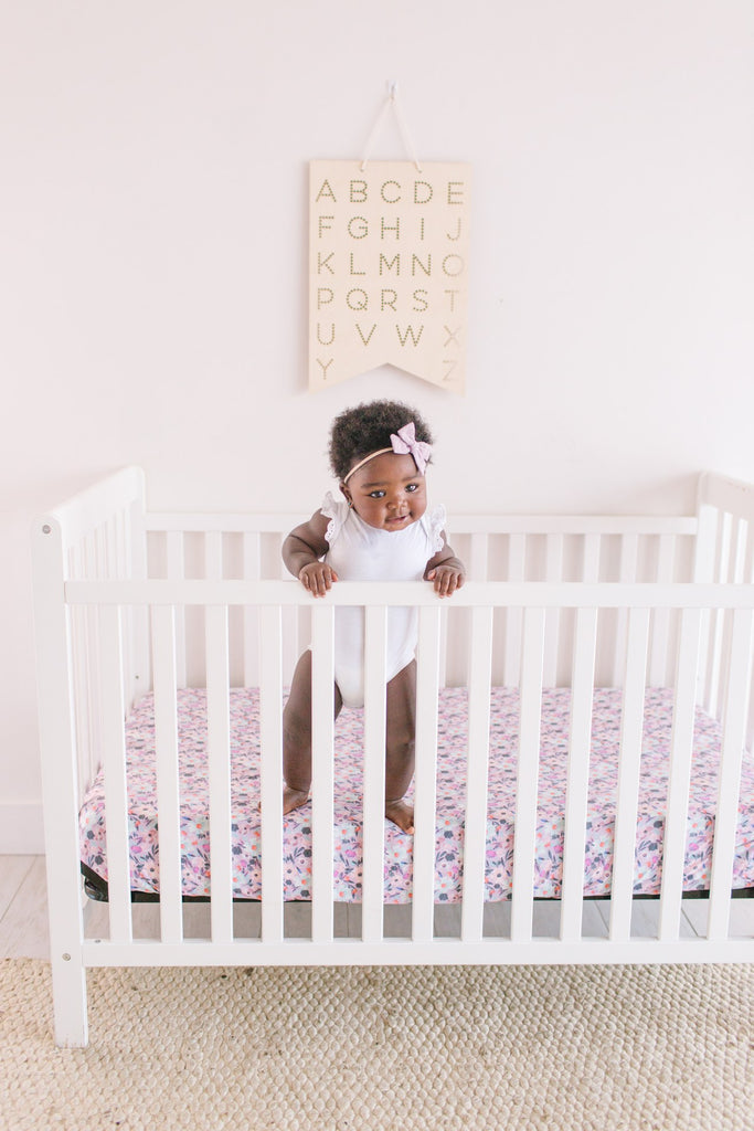 Copper Pearl Fitted Crib Sheet Basically Bows & Bowties