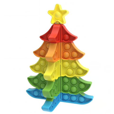 Christmas Tree 3D Pop It Fidget Toy / Puzzle / Game - Primary, Bari Lynn, All Things Holiday, Bari Lynn, Bari Lynn Pop It, Christmas, Christmas Pop It, Christmas Tee Pop It, Christmas Toy, Ch