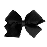 Medium Grosgrain with Scalloped Edge Faux Velvet Bow on Clippie, Wee Ones, Alligator Clip, Alligator Clip Hair Bow, cf-type-hair-bow, cf-vendor-wee-ones, Clippie, Clippie Hair Bow, Hair Bow, 