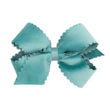 Medium Grosgrain with Scalloped Edge Faux Velvet Bow on Clippie, Wee Ones, Alligator Clip, Alligator Clip Hair Bow, cf-type-hair-bow, cf-vendor-wee-ones, Clippie, Clippie Hair Bow, Hair Bow, 