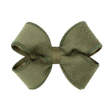 Small Corduroy and Grosgrain Overlay Hair Bow on Clippie - 6 Colors, Wee Ones, Alligator Clip, Alligator Clip Hair Bow, cf-type-hair-bow, cf-vendor-wee-ones, Clippie, Clippie Hair Bow, Hair B