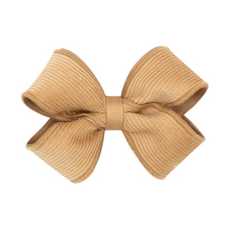 Small Corduroy and Grosgrain Overlay Hair Bow on Clippie - 6 Colors, Wee Ones, Alligator Clip, Alligator Clip Hair Bow, cf-type-hair-bow, cf-vendor-wee-ones, Clippie, Clippie Hair Bow, Hair B