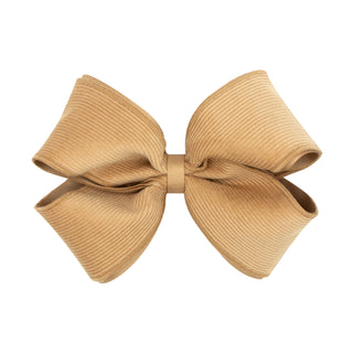 King Corduroy and Grosgrain Overlay Hair Bow on Clippie - 6 Colors, Wee Ones, Alligator Clip, Alligator Clip Hair Bow, cf-type-hair-bow, cf-vendor-wee-ones, Clippie, Clippie Hair Bow, Hair Bo