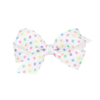 Mini Pastel Dot Grosgrain Hair Bow on Clippie, Wee Ones, Alligator Clip, Alligator Clip Hair Bow, Clippie, Clippie Hair Bow, Easter, Easter Bow, Easter Hair Bow, EB Girls, Hair Bow, Hair Bow 