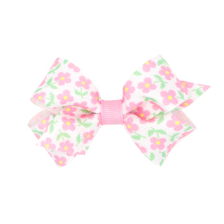 Mini Tiny Floral Hair Bow on Clippie - 3 Colors, Wee Ones, Alligator Clip, Alligator Clip Hair Bow, Clippie, Clippie Hair Bow, Hair Bow, Hair Bow on Clippie, Hair Bows, Mini Tiny Floral Hair 