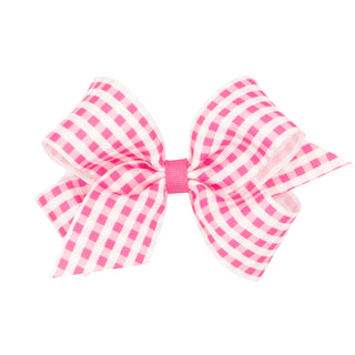 Medium Gingham Hair Bow on Clippie - 3 Colors, Wee Ones, Alligator Clip, Alligator Clip Hair Bow, cf-size-blue, cf-type-hair-bow, cf-vendor-wee-ones, Clippie, Clippie Hair Bow, CM22, Hair Bow