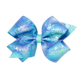 King Iridescent Sequin Ombre Hair Bow on Clippie - 3 Colors, Wee Ones, Alligator Clip, Alligator Clip Hair Bow, cf-size-aqua, cf-size-orange, cf-type-hair-bow, cf-vendor-wee-ones, Clippie, Cl