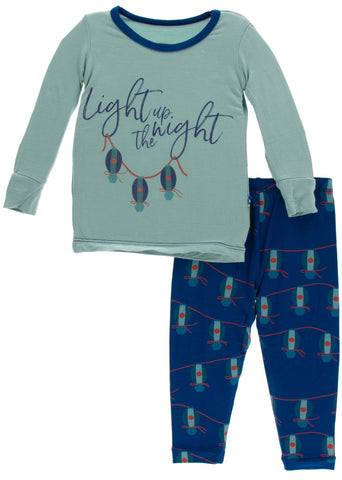 KicKee Pants Navy Lanterns L/S Pajama Set-PRESALE, Kickee Pants, Black Friday, CM22, Cyber Monday, Els PW 5060, KicKee, kickee Pajama Set, KicKee Pants, KicKee Pants Lots Origami Crane, KicKe