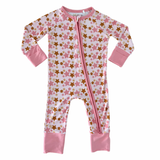 In My Jammers Pink Star Zipper Romper, In My Jammers, Bamboo, Bamboo Pajamas, cf-size-9-12-months, cf-type-pajamas, cf-vendor-in-my-jammers, Convertible, Convertible Romper, In My Jammers, In
