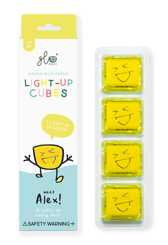 Alex - Yellow Light Up Cubes, Glo Pals, cf-type-light-up-cubes, cf-vendor-glo-pals, EB Boys, EB Girls, Glo Pal, Glo Pal Yellow, Glo Pals, Glo Pals Character, Glo Pals Light Up Cubes, Glo Pals