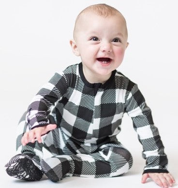 Peregrine Kidswear Buffalo Check Footie, Peregrine Kidswear, Black Friday, Buffalo Check, Buffalo Plaid, CM22, Cyber Monday, Els PW 8258, End of Year, End of Year Sale, Footed Sleeper, Footie