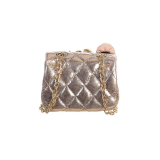 Dear Ellie Mini Metallic Handbag with Flowers - Rose Gold, Dear Ellie, Dear Ellie, Dear Ellie Gold, Dear Ellie Handbag, Dear Ellie Mini Metallic Handbag with Flowers, Dear Ellie Mini Metallic