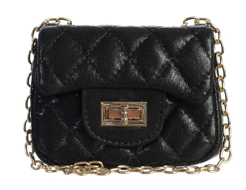 Dear Ellie Mini Metallic Handbag - Black, Dear Ellie, cf-type-handbag, cf-vendor-dear-ellie, Dear Ellie, Dear Ellie Black, Dear Ellie Handbag, Dear Ellie Metallic Handbag, Dear Ellie Purse, H
