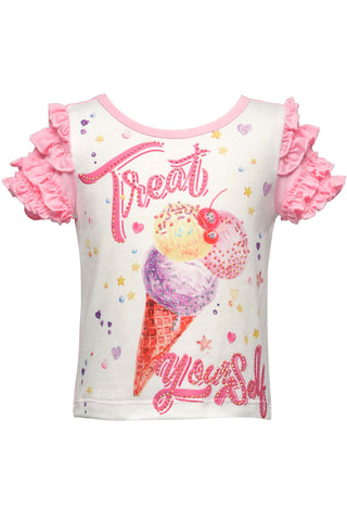 Baby Sara Treat Yourself Ruffle S/S Top, Baby Sara, Baby Sara, Baby Sara Treat Yourself Ruffle S/S Top, Birthday, Birthday Girl, Birthday girl Shirt, cf-size-24-months, cf-size-3t, cf-type-to
