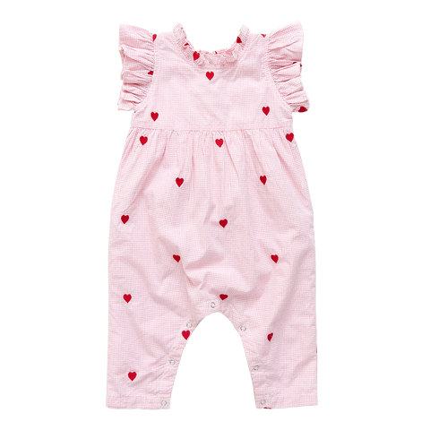 Pink Chicken Baby Girls Jennifer Jumper - Heart Embroidery, Pink Chicken, cf-size-12-18-months, cf-size-3-6-months, cf-size-6-12-months, cf-type-baby-&-toddler-dresses, cf-vendor-pink-chicken