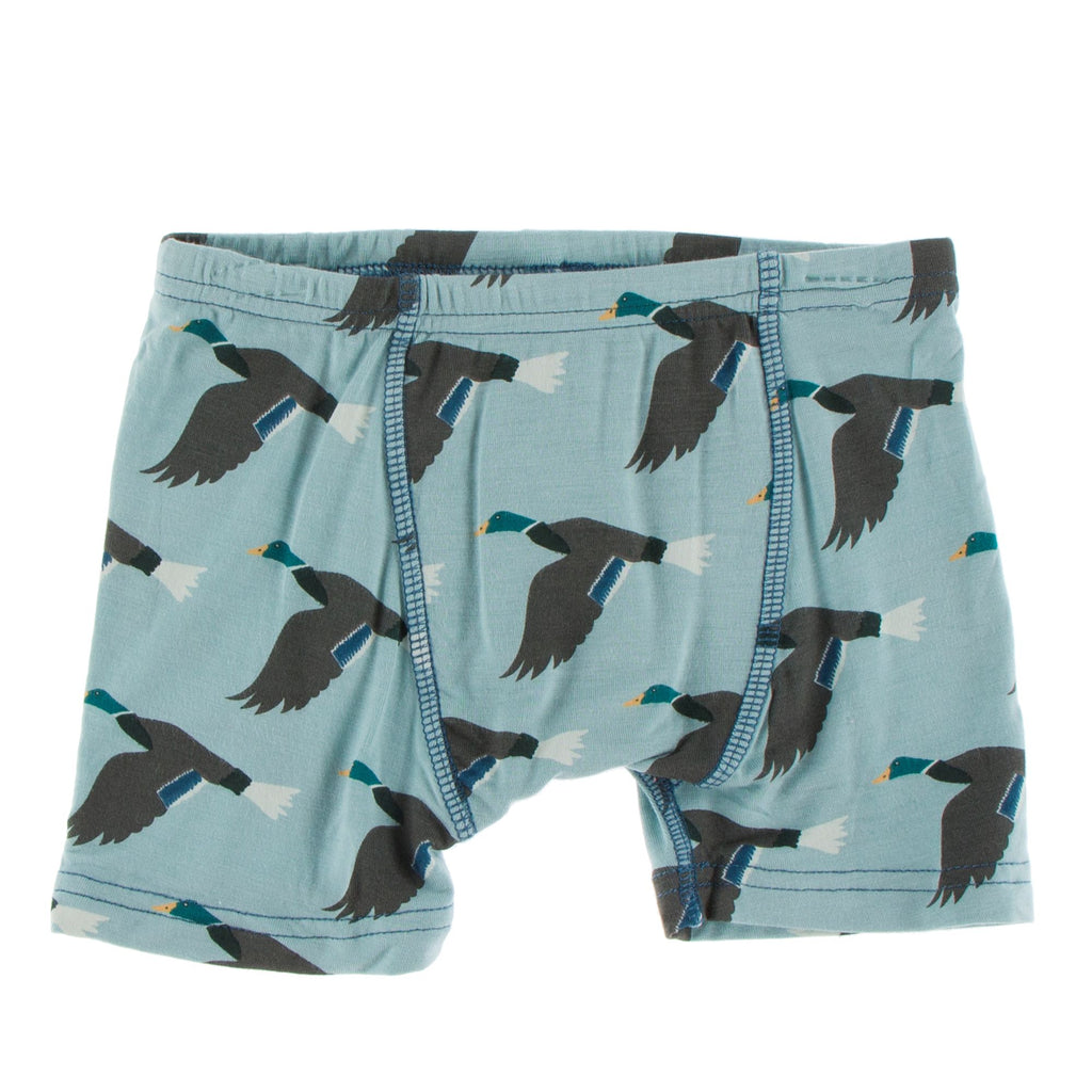KicKee Pants Twilight Whirling River & Jade Mallard Duck Boys Boxer