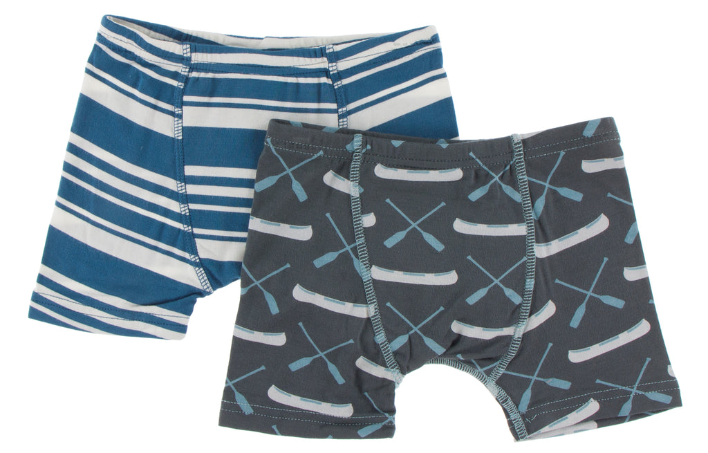 KicKee Pants Fishing Stripe & Stone Paddles and Canoes Boys Boxer Brie