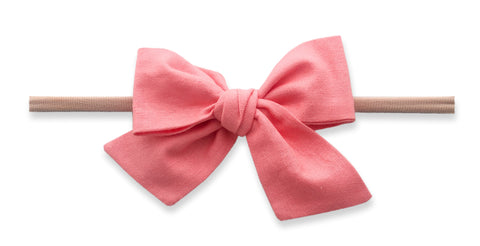 Baby Bling Coral Big Cotton Bow Skinny Headband, Baby Bling, Baby Baby Bling Headbands, Baby bling, Baby Bling Coral, Baby Bling Coral Big Cotton Bow Skinny Headband, Baby Bling Cotton Print 
