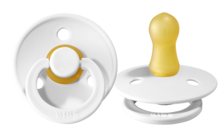 BIBS Pacifier 2 Pack - White, BIBS, BIBS, BIBS Blush Pacifier 2 Pack, BIBS BPA-Free Natural Rubber Baby Pacifier, Bibs Classic Pacifier, BIBS Pacifier, BIBS Pacifier 2 Pack - White, BIBS Paci