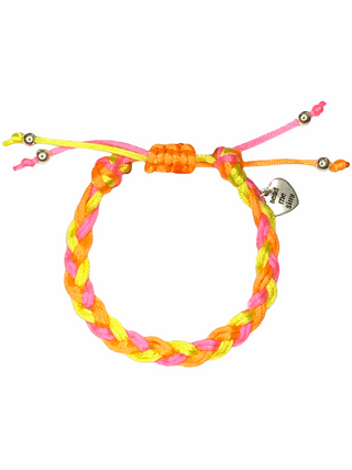 Friendship Bracelet - Pink / Orange / Yellow Braided, Bead Me Silly, Bead Me Silly, Bead Me Silly Braided Friendship Bracelet, Bead Me Silly Friendship Bracelet, Bracelet, Braided Friendship 