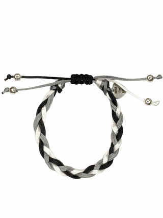 Friendship Bracelet - Black / White / Grey Braided, Bead Me Silly, Bead Me Silly, Bead Me Silly Braided Friendship Bracelet, Bead Me Silly Friendship Bracelet, Bracelet, Braided Friendship Br