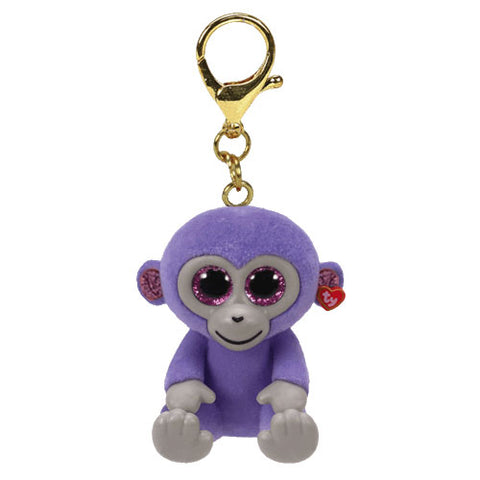 Ty Mini Boo Collectible Clip - Grapes the Purple Monkey, Ty Inc, Beanie Boo, Beanie Boos, cf-type-key-chain, cf-vendor-ty-inc, Keychain, Mini Boo, Stocking Stuffer, Stocking Stuffers, Toy, Ty