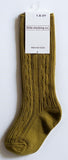 Little Stocking Co Knee High Socks - Bright Olive, Little Stocking Co, Cable Knit Knee High, Cable Knit Knee High Socks, cf-size-0-6-months, cf-size-6-18-months, cf-size-7-10y, cf-type-knee-h
