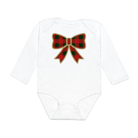 Sweet Wink Christmas Plaid Bow L/S Bodysuit, Sweet Wink, All Things Holiday, cf-size-0-3-months, cf-size-3-6-months, cf-type-sweatshirt, cf-vendor-sweet-wink, Christmas, Christmas Plaid Bow, 