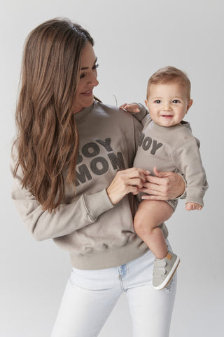 Le La Lo Boy Chenille Sweatshirt Romper - Baby, LE LA LO, Boy Chenille Sweatshirt - Mini, Boy Mama, Boy Mom, Boy Mom Sweatshirt, bubble romper, cf-size-12-18-months, cf-vendor-le-la-lo, LE LA