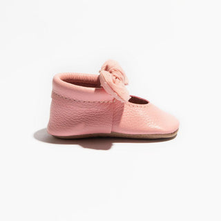 Freshly Picked Bubblegum Swiss Dot Knotted Bow Soft Sole Moccasins, Freshly Picked, cf-size-1, cf-type-moccasins, cf-vendor-freshly-picked, Freshly Picked, Freshly Picked Bubblegum Swiss Dot,