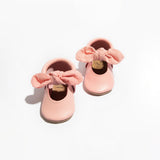 Freshly Picked Bubblegum Swiss Dot Knotted Bow Soft Sole Moccasins, Freshly Picked, cf-size-1, cf-type-moccasins, cf-vendor-freshly-picked, Freshly Picked, Freshly Picked Bubblegum Swiss Dot,