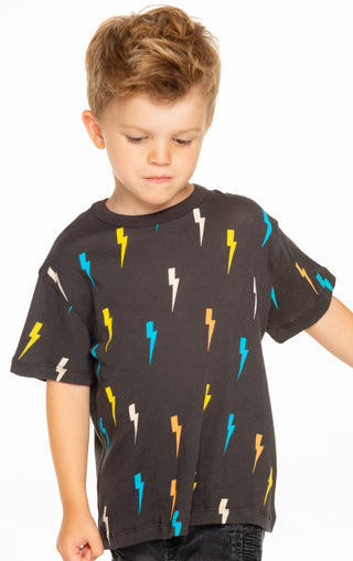 Chaser Bolt Toss S/S Tee, Chaser, Boys Clothing, Boys Tee, Chaser, Chaser Bolt Toss S/S Tee, Chaser Kids, Chaser Kids Tee, Chaser Lightning Bolt, Chaser Tee, JAN23, Lightning Bolt, Rainbow Di