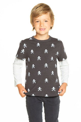 Chaser Skull & Bones L/S Crew Neck Tee, Chaser, Chaser, Chaser Kids, Chaser Kids Shirt, Chaser Kids Tee, Chaser L/S tee, Chaser Long Sleeve Tee, Chaser LS Tee, Chaser Skull & Bones L/S Crew N