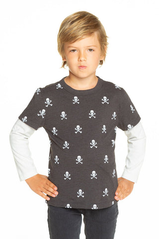 Chaser Skull & Bones L/S Crew Neck Tee, Chaser, Chaser, Chaser Kids, Chaser Kids Shirt, Chaser Kids Tee, Chaser L/S tee, Chaser Long Sleeve Tee, Chaser LS Tee, Chaser Skull & Bones L/S Crew N