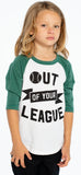 Chaser Out of Your League Raglan Baseball Tee, Chaser, Baseball, Baseball tee, Black Friday, Boys Clothing, Boys Tee, Chaser, Chaser Baseball, Chaser Brand, Chaser Kids, Chaser TShirt, Cyber 