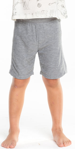 Chaser Boys Cozy Knit Rib Panel Shorts - Heather Grey, Chaser, Boys Shorts, cf-size-7, cf-type-shorts, cf-vendor-chaser, Chaser, Chaser Boys Cozy Knit Rib Panel Shorts, Chaser Boys Cozy Knit 