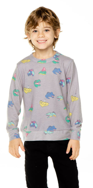 Chaser Dino Friends Cozy Knit Pullover, Chaser, Boys Clothing, Chaser, Chaser Dino, Chaser Dino Friends, Chaser Dino Friends Cozy Knit Pullover, Chaser Dino Pullover, Chaser Kids, Chaser Kids