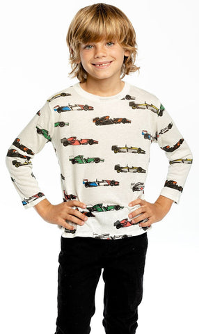 Chaser Vintage Race Cars L/S Crew Neck Tee, Chaser, Chaser, Chaser Kids, Chaser Kids Shirt, Chaser Kids Tee, Chaser L/S tee, Chaser Long Sleeve, Chaser Long Sleeve Tee, Chaser LS Tee, Chaser 