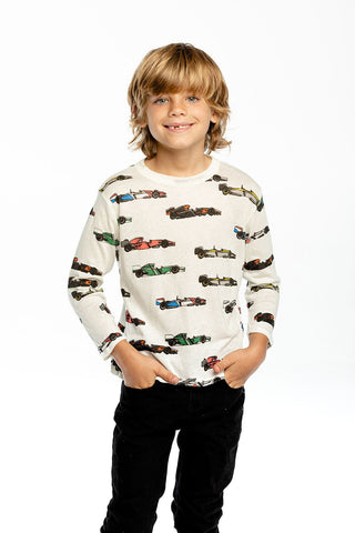 Chaser Vintage Race Cars L/S Crew Neck Tee, Chaser, Chaser, Chaser Kids, Chaser Kids Shirt, Chaser Kids Tee, Chaser L/S tee, Chaser Long Sleeve, Chaser Long Sleeve Tee, Chaser LS Tee, Chaser 