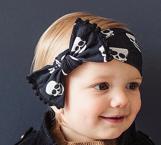 Baby Bling Skelly Pom Trimmed Knot Headband, Baby Bling, Baby Baby Bling Headbands, Baby Bling, Baby Bling Bows, Baby Bling Fall 2018 Release, Baby bling Halloween, Baby Bling Headband, Baby 