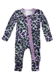 Esme Purple Cheetah Infant Flip Footie w/Lace Trim, Esme, cf-size-0-3-months, cf-size-3-6-months, cf-type-pajama-set, cf-vendor-esme, Esme, Esme Footie, Esme Pajamas, Esme Purple Cheetah, Esm