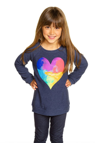 Chaser Rainbow Watercolor Heart Cozy Knit Pullover, Chaser, Chaser, Chaser Cozy Knit Pullover, Chaser Heart Sweatshirt, Chaser Ice Cream, Chaser Ice Cream Long  Sleeve, Chaser Kids, Chaser L/