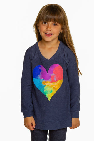 Chaser Rainbow Watercolor Heart Cozy Knit Pullover, Chaser, Chaser, Chaser Cozy Knit Pullover, Chaser Heart Sweatshirt, Chaser Ice Cream, Chaser Ice Cream Long  Sleeve, Chaser Kids, Chaser L/