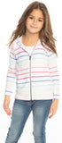 Chaser Rainbow Stripe Cozy Knit L/S Zip Up Hoodie, Chaser, Chase Skort, Chaser Cozy Knit Hoodie, Chaser Cozy Stripe, Chaser Hoodie, Chaser Rainbow Stripe, Chaser Rainbow Stripe Cozy Knit, Cha