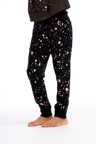 Chaser Rose Gold Foil Splatter Knit Pants, Chaser, cf-size-10, cf-size-4, cf-type-pants, cf-vendor-chaser, Chaser, Chaser Cozy Knit, Chaser Joggers, Chaser Kids, Chaser Pants, Chaser Rose Gol