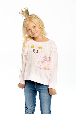 Chaser Crowned Swans L/S Cropped Raglan, Chaser, cf-size-4, cf-type-pullover, cf-vendor-chaser, Chaser, Chaser Crowned Swans L/S Cropped Raglan, Chaser Kids, Chaser L/s, Chaser L/S Tee, Chase