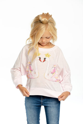 Chaser Crowned Swans L/S Cropped Raglan, Chaser, cf-size-4, cf-type-pullover, cf-vendor-chaser, Chaser, Chaser Crowned Swans L/S Cropped Raglan, Chaser Kids, Chaser L/s, Chaser L/S Tee, Chase